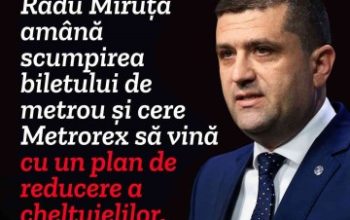 USR: Astăzi, Radu Miruță a luat prima decizie ca ministru interimar al Transporturilor: a oprit scumpirea călătoriei cu metroul de la 1 mai